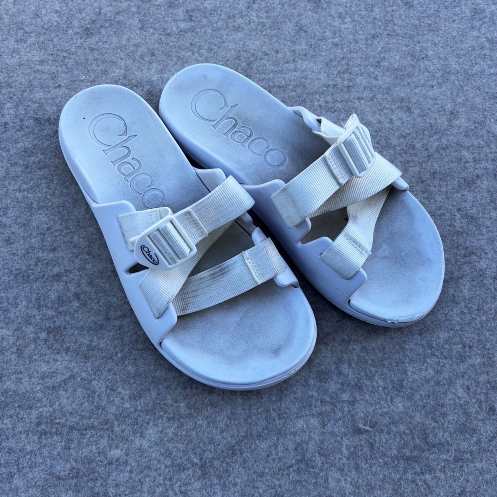 Chaco Chillos Slide Sandals Womens White Adjustable Straps Size 10 White